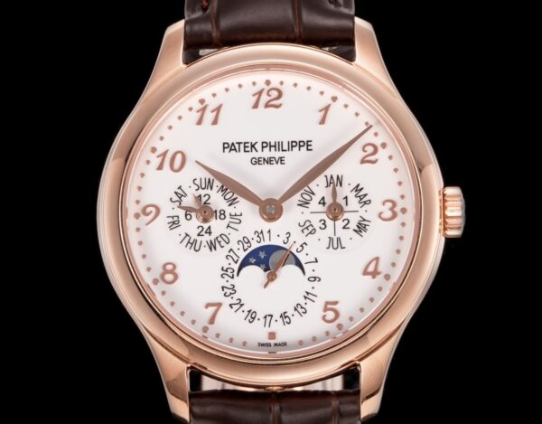 Patek Philippe 39mm Rose Gold Perpetual Calendar Mechanical Men's Watch with Complicated Functions 5327R-001