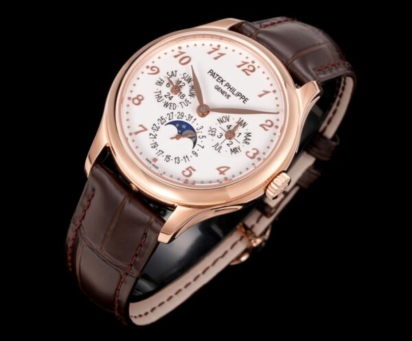 Patek Philippe 39mm Rose Gold Perpetual Calendar Mechanical Men's Watch with Complicated Functions 5327R-001