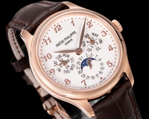 Patek Philippe 39mm Rose Gold Perpetual Calendar Mechanical Men's Watch with Complicated Functions 5327R-001