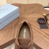 Prada Brown Suede Leather-Spliced Gum-Sole Low-Top Sneaker