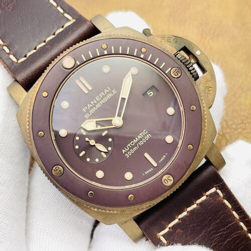sy_no_A8BF1E729F5F48050ACB3DC8EA9C632A_0 PANERAI SUBMERSIBLE series automatic mechanical movement date display men's watch Swiss watch 47mm coffee colored dial bronze case