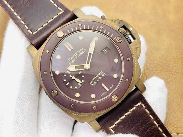 sy_no_A8BF1E729F5F48050ACB3DC8EA9C632A_0 PANERAI SUBMERSIBLE series automatic mechanical movement date display men's watch Swiss watch 47mm coffee colored dial bronze case