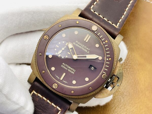 sy_no_A8BF1E729F5F48050ACB3DC8EA9C632A_2 PANERAI SUBMERSIBLE series automatic mechanical movement date display men's watch Swiss watch 47mm coffee colored dial bronze case