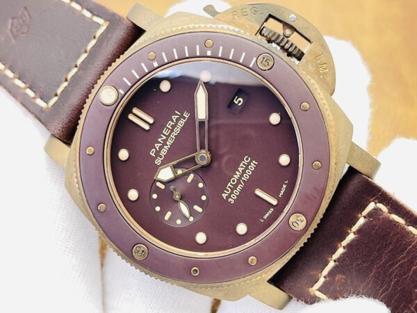 sy_no_A8BF1E729F5F48050ACB3DC8EA9C632A_3 PANERAI SUBMERSIBLE series automatic mechanical movement date display men's watch Swiss watch 47mm coffee colored dial bronze case