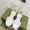 sy_no_A919EE0AC10E68ED0E33DB7D6F6A55BB_1 Gucci White Leather Low-Top Sneaker with Apple Interlocking G and Web Stripe