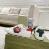 sy_no_A919EE0AC10E68ED0E33DB7D6F6A55BB_3 Gucci White Leather Low-Top Sneaker with Apple Interlocking G and Web Stripe