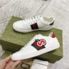 sy_no_A919EE0AC10E68ED0E33DB7D6F6A55BB_4 Gucci White Leather Low-Top Sneaker with Apple Interlocking G and Web Stripe