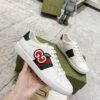 sy_no_A919EE0AC10E68ED0E33DB7D6F6A55BB_5 Gucci White Leather Low-Top Sneaker with Apple Interlocking G and Web Stripe
