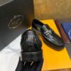 Prada Black Patent Leather Metal Buckle Loafers
