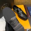 Prada Black Patent Leather Metal Buckle Loafers