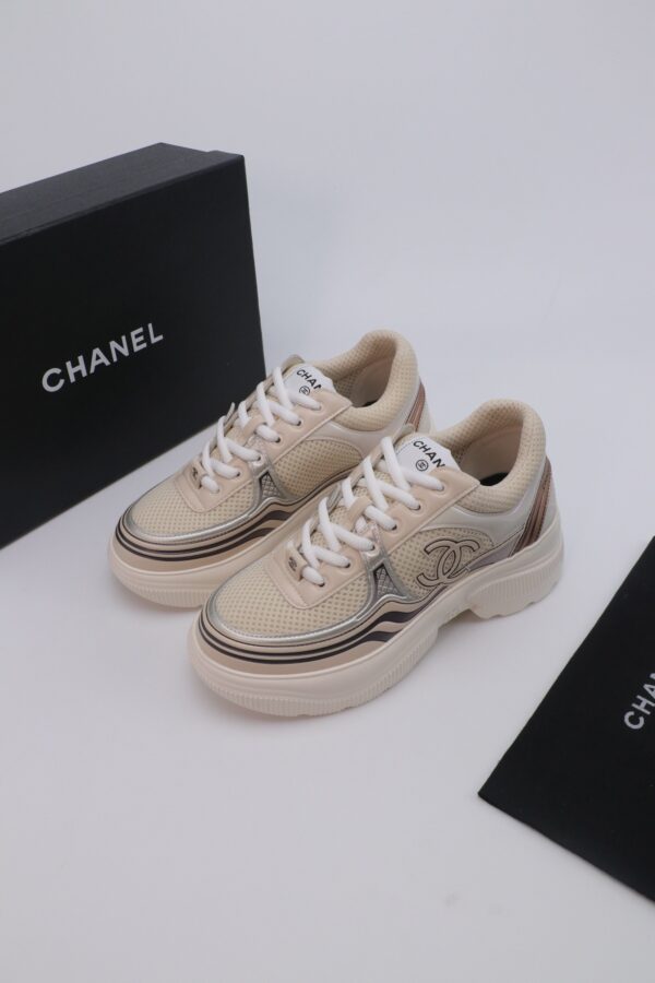 Chanel Mesh Trainer Beige-Silver