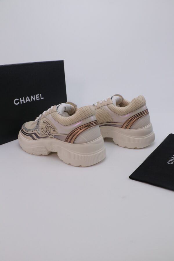 Chanel Mesh Trainer Beige-Silver
