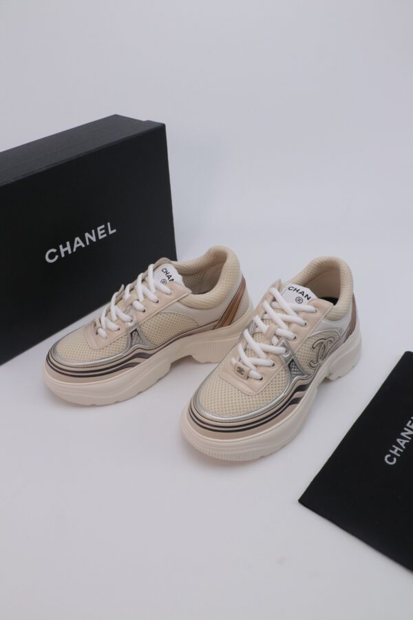 Chanel Mesh Trainer Beige-Silver