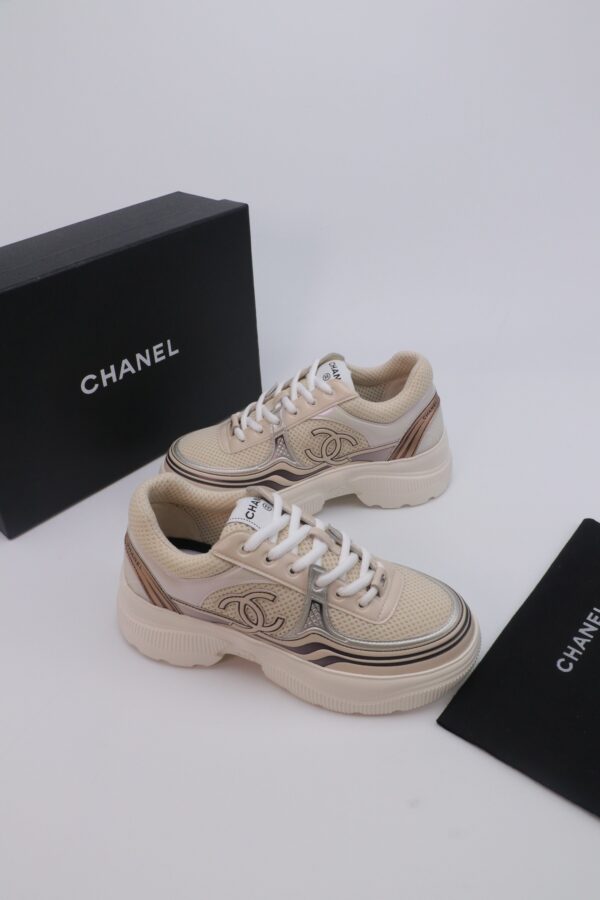Chanel Mesh Trainer Beige-Silver