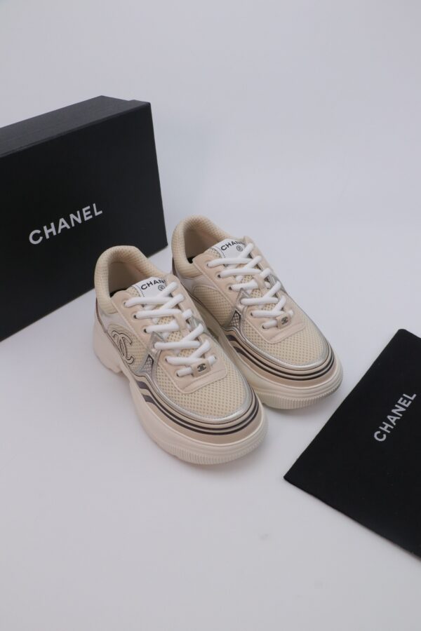 Chanel Mesh Trainer Beige-Silver