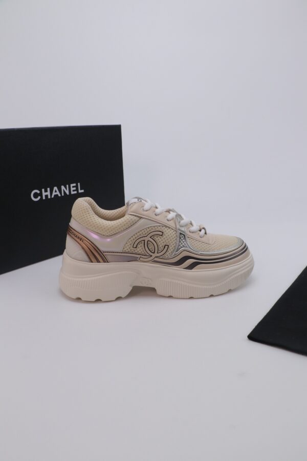 Chanel Mesh Trainer Beige-Silver