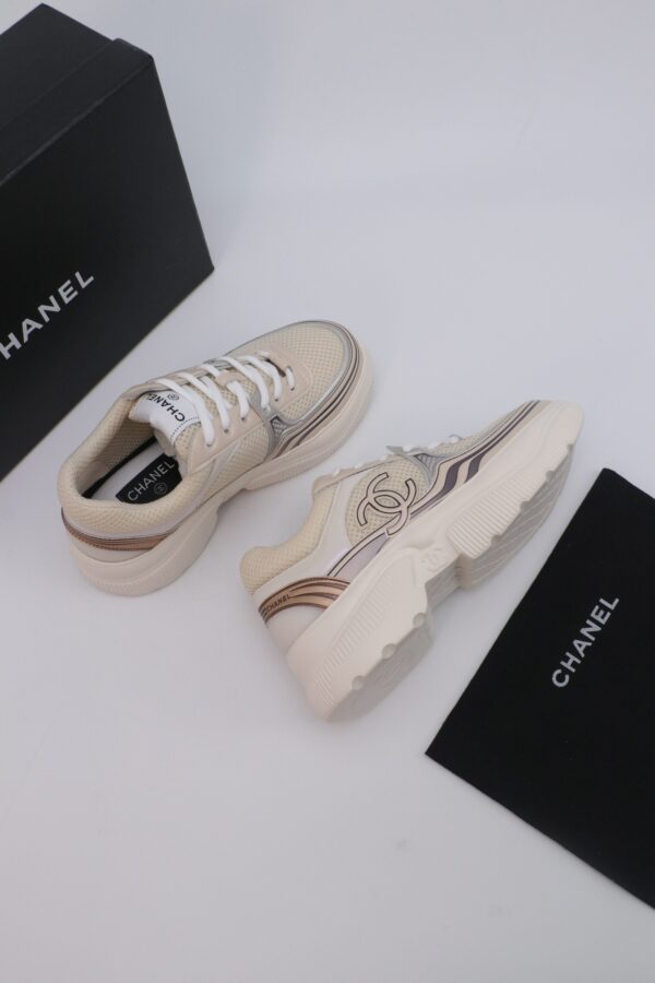 Chanel Mesh Trainer Beige-Silver