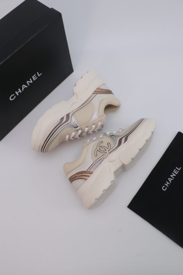 Chanel Mesh Trainer Beige-Silver