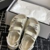 sy_no_AAD56E6007EBC71029AAFE1AA9C155A0_3 Chanel Beige Quilted Leather Platform Sandal with Rhinestone CC Logo