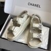 sy_no_AAD56E6007EBC71029AAFE1AA9C155A0_4 Chanel Beige Quilted Leather Platform Sandal with Rhinestone CC Logo
