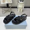 sy_no_ACB46E63D67ABDBA64E976E3D2B96C41_1 Prada Black Satin Ruched Cross-Strap Platform Sandal