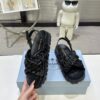 sy_no_ACB46E63D67ABDBA64E976E3D2B96C41_2 Prada Black Satin Ruched Cross-Strap Platform Sandal