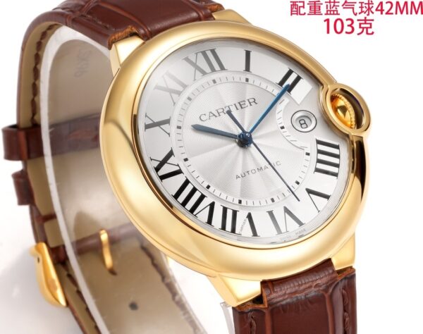sy_no_AD6E376F5724DE37B01002BBFF114238_8 Cartier Ballon Bleu leather strap couple mechanical watch men's and women's watches