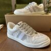 sy_no_AD6F2FD7F96F9DBD7D72F0A49AA621E5_5 Gucci MAC8 Leather Sneaker with Crystals & Silver Glitter Laces