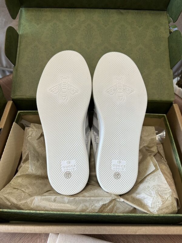 sy_no_AD6F2FD7F96F9DBD7D72F0A49AA621E5_8 Gucci MAC8 Leather Sneaker with Crystals & Silver Glitter Laces