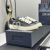 sy_no_AD7B73F9A8ACD02426996CB691EE00A6_1 Dior Black Leather Denim Jacquard White Thick Lace Low-Top Sneaker