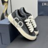 sy_no_AD7B73F9A8ACD02426996CB691EE00A6_3 Dior Black Leather Denim Jacquard White Thick Lace Low-Top Sneaker
