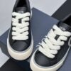 sy_no_AD7B73F9A8ACD02426996CB691EE00A6_4 Dior Black Leather Denim Jacquard White Thick Lace Low-Top Sneaker
