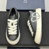 sy_no_AD7B73F9A8ACD02426996CB691EE00A6_7 Dior Black Leather Denim Jacquard White Thick Lace Low-Top Sneaker
