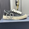 sy_no_AD7B73F9A8ACD02426996CB691EE00A6_8 Dior Black Leather Denim Jacquard White Thick Lace Low-Top Sneaker