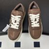 sy_no_AD8542AC201A72C5AF88292F7B6E65BE_1 Prada Brown Suede Gold Triangle Platform Sneaker