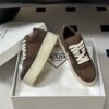 sy_no_AD8542AC201A72C5AF88292F7B6E65BE_3 Prada Brown Suede Gold Triangle Platform Sneaker