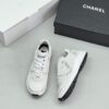 Chanel Mesh & Leather Platform Trainer White-Silver-Mesh