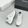 Chanel Mesh & Leather Platform Trainer White-Silver-Mesh