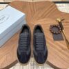sy_no_AF6D779CC561F265D45045A56E17671E_0 Prada Navy Suede Leather-Spliced Gum-Sole Low-Top Sneaker