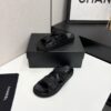 sy_no_B000D9A9FB718875CF806C663BF2D9CC_1 Chanel Black Raffia Double-Strap Platform Slide Black-Raffia-Slide