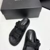 sy_no_B000D9A9FB718875CF806C663BF2D9CC_5 Chanel Black Raffia Double-Strap Platform Slide Black-Raffia-Slide