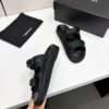 sy_no_B000D9A9FB718875CF806C663BF2D9CC_7 Chanel Black Raffia Double-Strap Platform Slide Black-Raffia-Slide