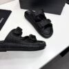 sy_no_B000D9A9FB718875CF806C663BF2D9CC_8 Chanel Black Raffia Double-Strap Platform Slide Black-Raffia-Slide