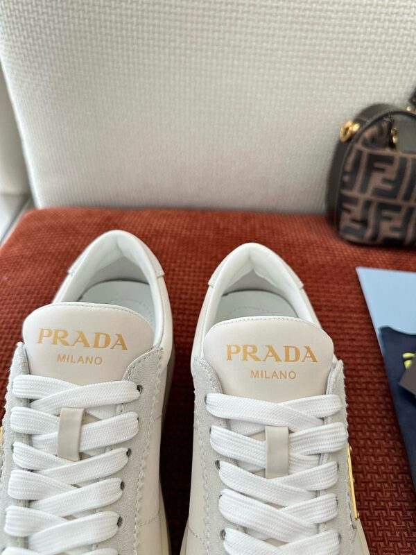 sy_no_B070B9A49641834C79A6C9DE2055A510_7 Prada Off-White Suede Gold Triangle Platform Sneaker