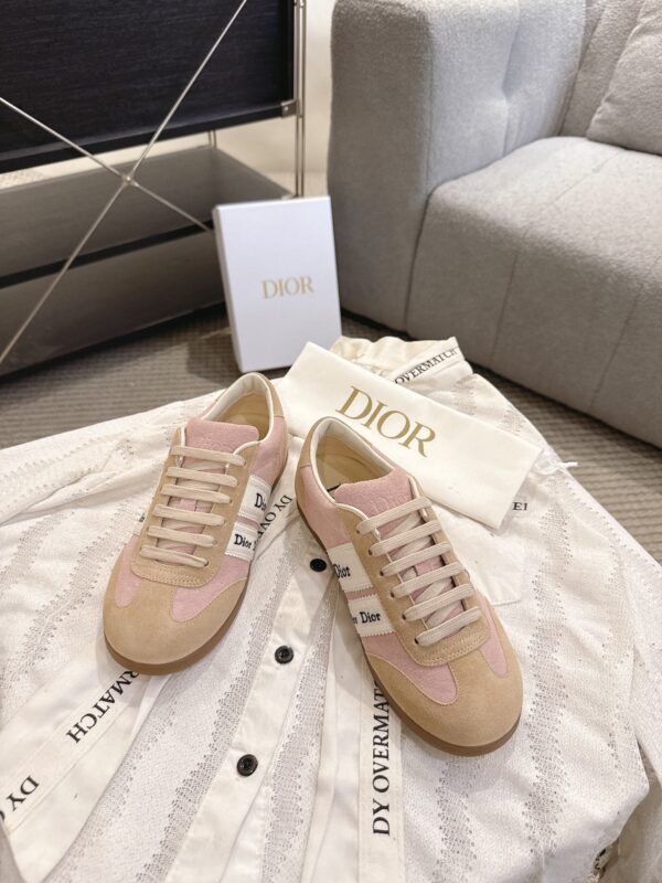 sy_no_B0A083FAF9A9FC9BC4B9DD14F14327FD_3 Dior Pink-Beige Suede Patchwork Low Sneaker