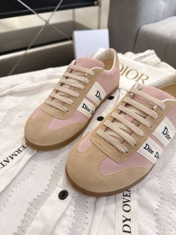 sy_no_B0A083FAF9A9FC9BC4B9DD14F14327FD_5 Dior Pink-Beige Suede Patchwork Low Sneaker