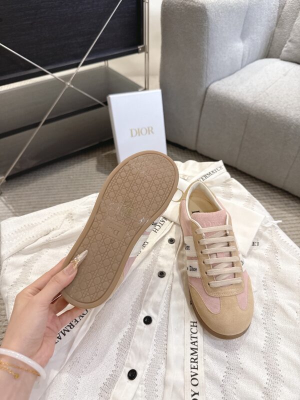 sy_no_B0A083FAF9A9FC9BC4B9DD14F14327FD_7 Dior Pink-Beige Suede Patchwork Low Sneaker