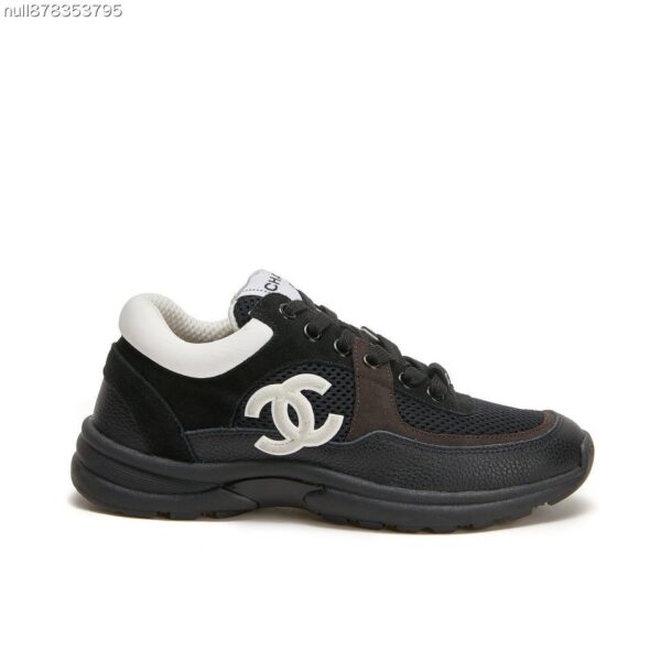 sy_no_B137CB468BC3406F328BC1548157E6F0_1 Chanel Black and White Mesh Chunky Sneaker with White CC Logo