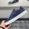 sy_no_B24A8FA64D1BBA0DB9BD661EA8B4D098_5 Philipp Plein Navy Blue Vintage Leather Metal-Logo Low-Top Sneaker