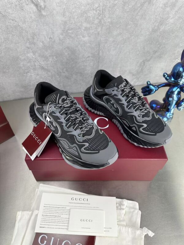 sy_no_B271AE3C58B37F7C741B43A2BF173A41_1 Gucci Interlocking G Wave Sole Sneaker in Black & Grey